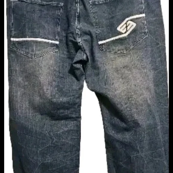 Enyce Jeans W48X33L Men Blk VTG Punk Wide Leg Grunge GothicNormcore Y2k[2E]
